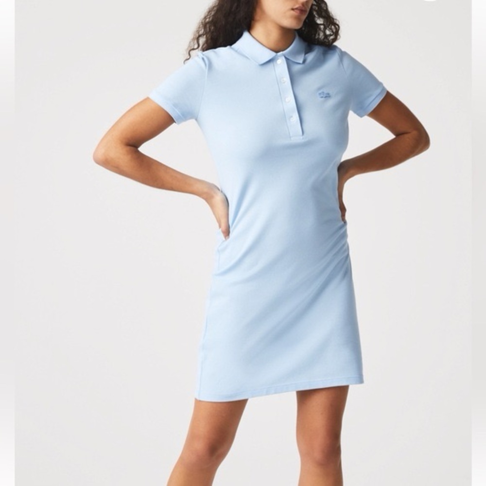 NWT Lacoste slim fit polo dress light blue size 40/8